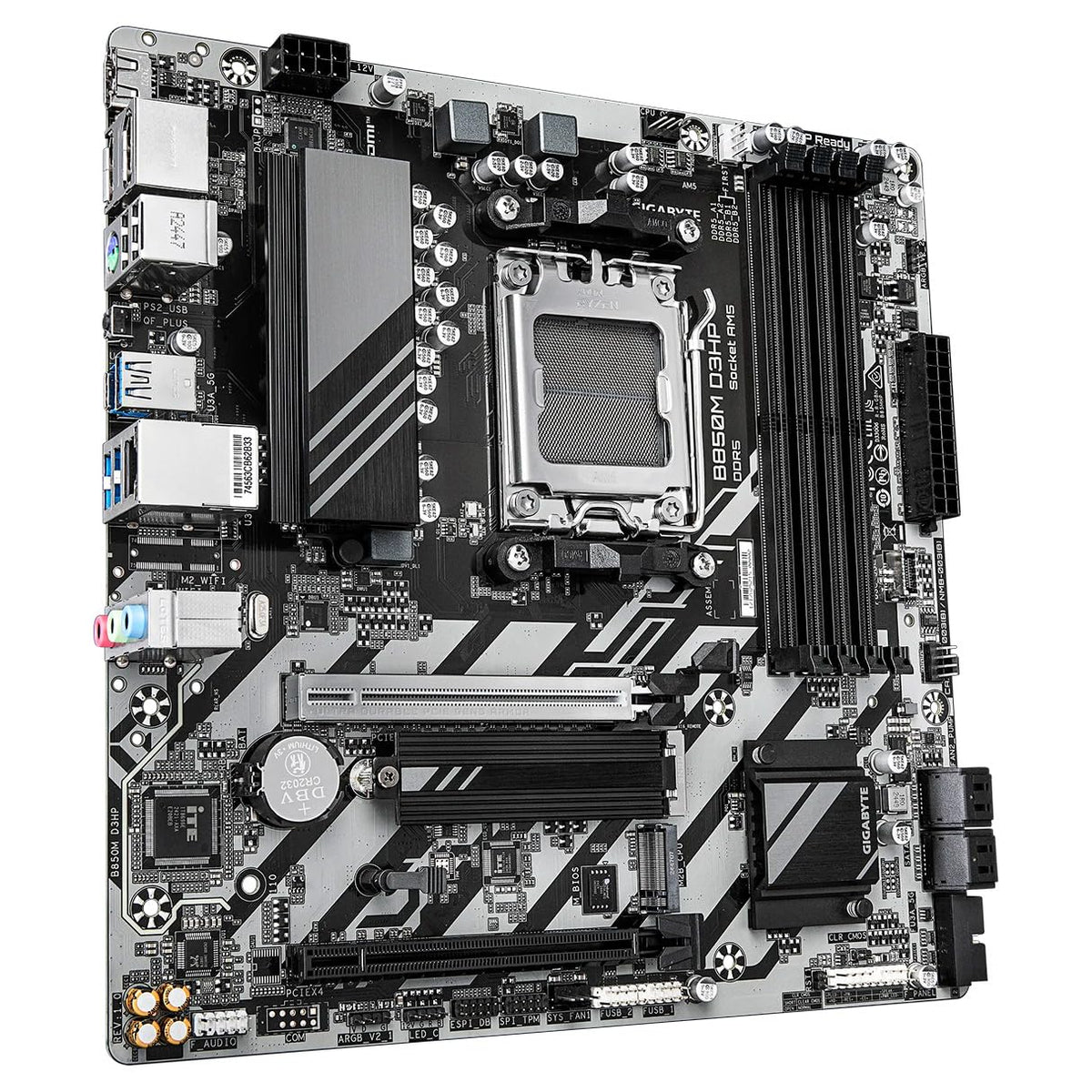 GIGABYTE Tarjeta Madre B850M D3HP AM5 4X DDR5 2X M.2 PCIe 5.0 USB-C Micro ATX