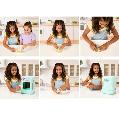 Cookeez Makery - Pastel Helado Peluche Interactivo Sorpresa - Set para Crear Mascota de Felpa perfumada con refrigerador, Accesorios y Experiencia mágica para niños