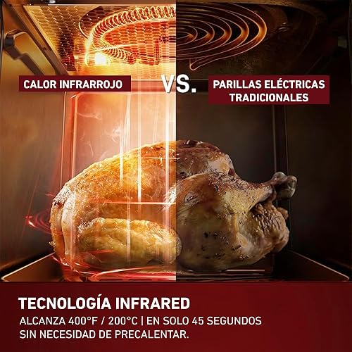T-FAL Freidora de aire Digital Infrared 5L | Tecnología Infrarroja, ventana de visualización, 7 programas automáticos, Más rápido, más jugoso, más crujiente. EY8158U0