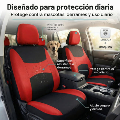 FH Group - Juego Completo de Fundas para Asientos de Automóvil con alfombras, Funda para Volante y Almohadillas para Orejas para cinturón de Seguridad, Ajuste Universal para Automóviles, Camiones y SUV, Color