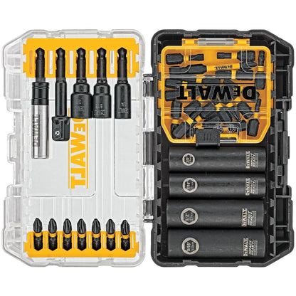 DEWALT DW1361 Pilot Point Juego de Brocas de Titanio 21 Piezas - Juego de conducción de tornillo FlexTorq - Brocas