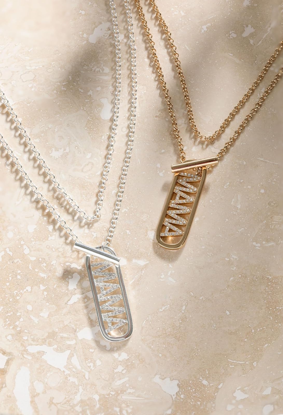 Alex and Ani:MAMA Pave Toggle Necklace