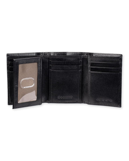 Dockers - portafolios triple para hombre de capacidad extra delgada, con múltiples ranuras para tarjetas y ventana de identificación, Negro verdadero, Talla única, portafolios triple de perfil delgado
