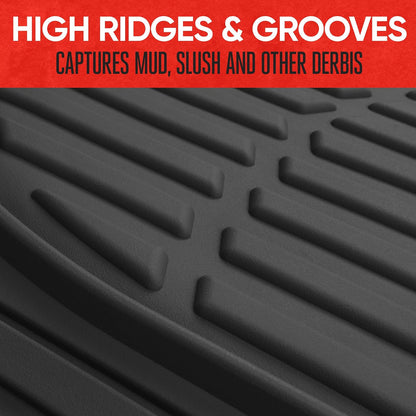 Motor Trend FlexTough Alfombrillas Originales de Goma para Vehículos de 3 filas, Color Negro