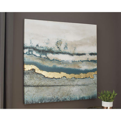 Signature Design by Ashley Furniture Signature Design Praveen Abstract Wall Art – Contemporáneo – Abeto azul y blanco