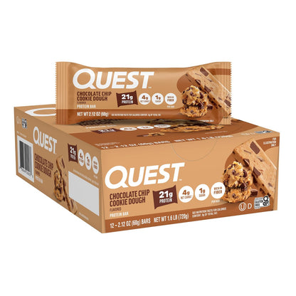 Quest Nutrition QuestBar Barra de Proteína Caja con 12 Piezas - Chocolate Chip Cookie Dough