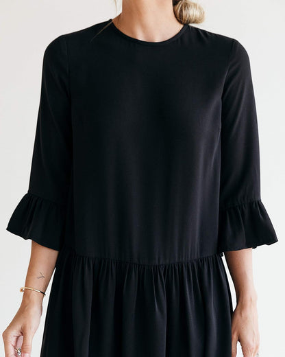 The Drop Vestido de Cintura Caída Para Mujer, Negro, por @jaceyduprie