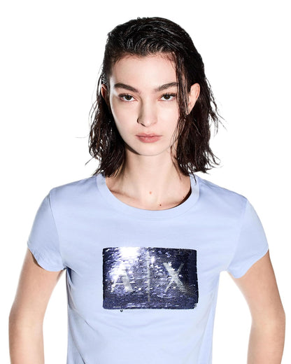 Armani Exchange - Playera básica para Mujer con Logotipo en el Busto
