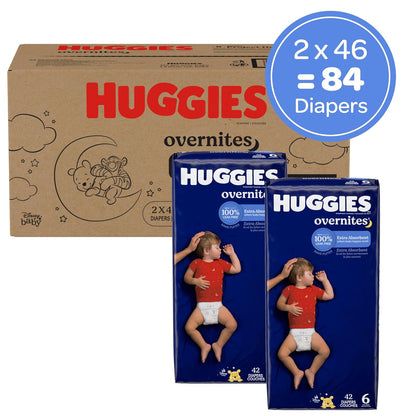 Pañales de bebé nocturnos tamaño 6, 84 quilates, Huggies Overnites