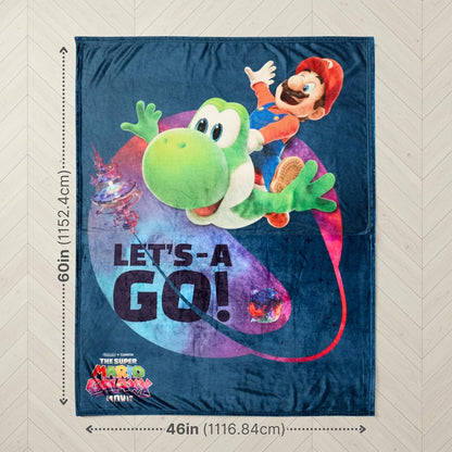 Franco Collectibles - Manta Decorativa de Super Mario Galaxy, Suave y acogedora para sofá, Cama o Sala de Juegos (Producto 100% con Licencia Oficial)