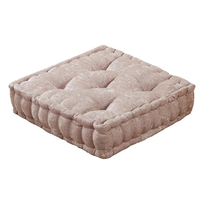Intelligent Design Azza Poly Chenille Square Floor Pillow Cushion, 20"x20"x5", Blush