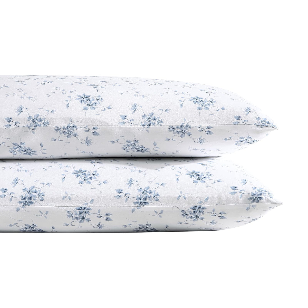 Laura Ashley - Juego de Funda de Almohada de satén de algodón estándar | Satén de algodón suave, tacto suave y sedoso, acabado resistente a las arrugas, incluye 2 fundas de almohada
