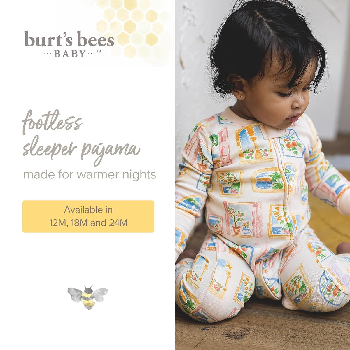 Burt's Bees Baby Sleeper Pajamas, 100% Organic Cotton, One-piece Pjs, Diagonal Zip Up Jumpsuit, Snug Fit Footie Durmientes para bebés y niños pequeños bebés niñas