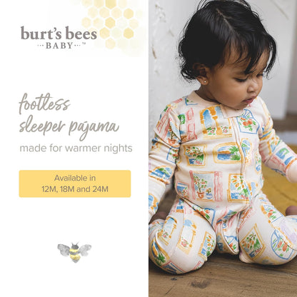 Burt's Bees Baby Sleeper Pajamas, 100% Organic Cotton, One-piece Pjs, Diagonal Zip Up Jumpsuit, Snug Fit Footie Durmientes para bebés y niños pequeños bebés niñas