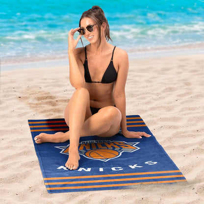 Northwest NBA Dorado State Warriors - Toalla de Playa de 30 x 60 Pulgadas, diseño de Rayas, Toalla Suave y Absorbente para los fanáticos