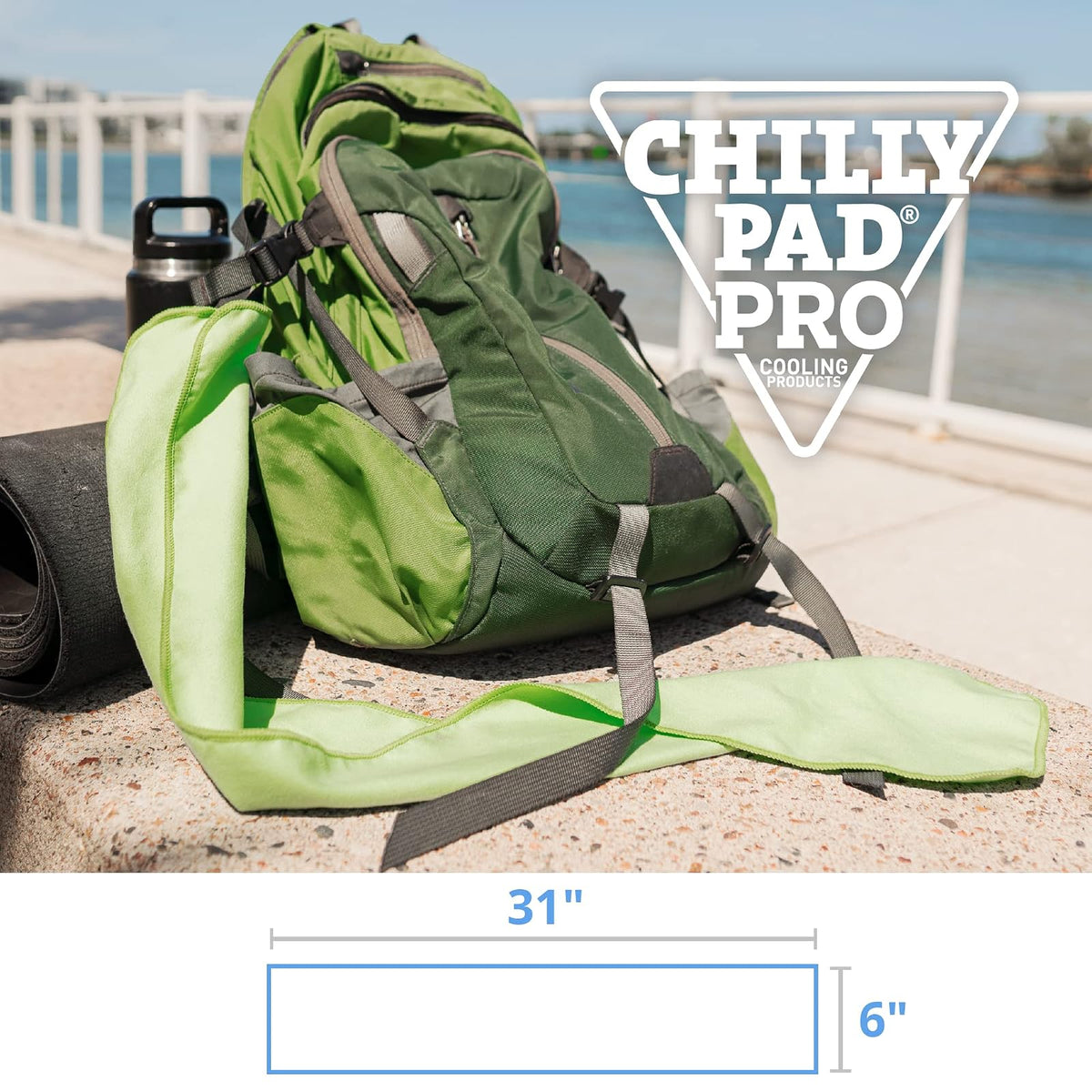 FROGG TOGGS Chilly Pad Pro Sport Toalla de refrigeración instantánea de microfibra, lavable a máquina, 31 x 6 pulgadas Envoltura para para Unisex adulto