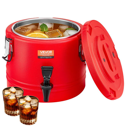 VEVOR Dispensador de bebidas aislado, 2.2 gal / 8 l. | Jarra enfriadora para té, café, restaurante, para servir bebidas frías y calientes al aire libre, con grifo.