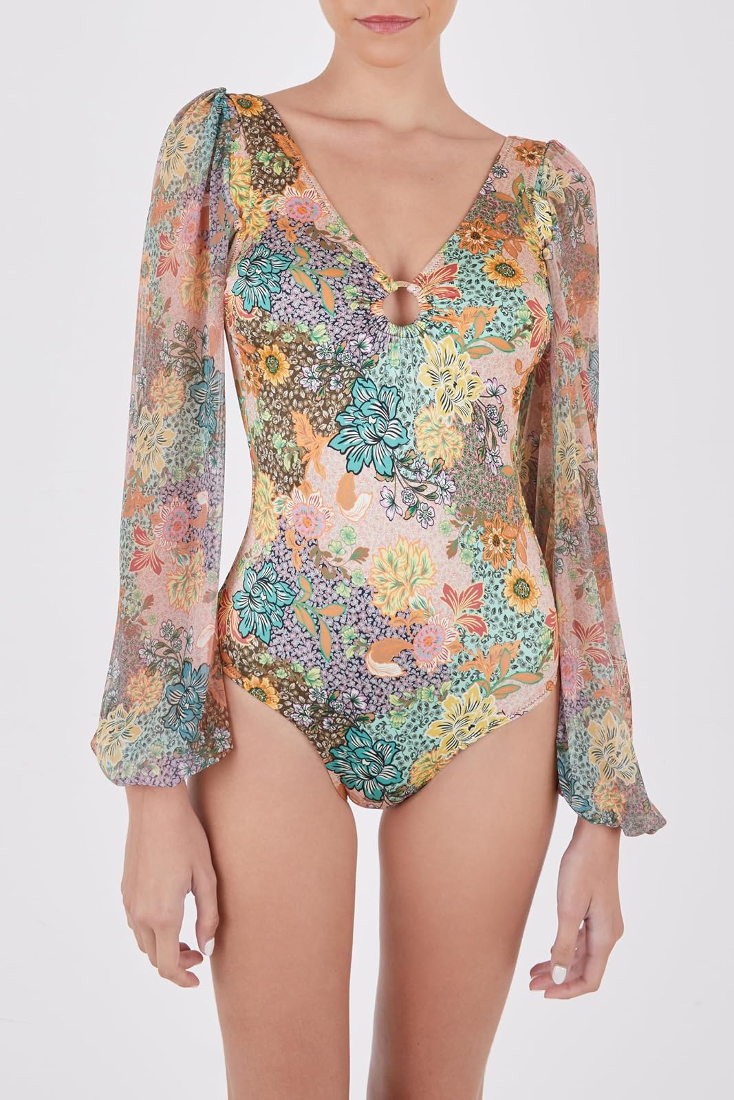 Zingara Clásico Entero Mangas Removibles Passiflora Mujer