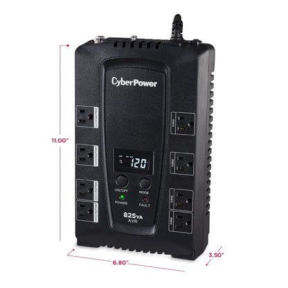 CyberPower CP825AVRLCD Intelligent LCD UPS 825VA 450W AVR Compact