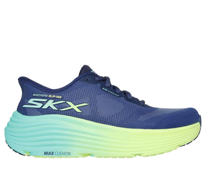 Skechers Max Cushioning Endeavour Hallandale Tenis Mujer - 25.0 cm - Borde de lima textil azul marino