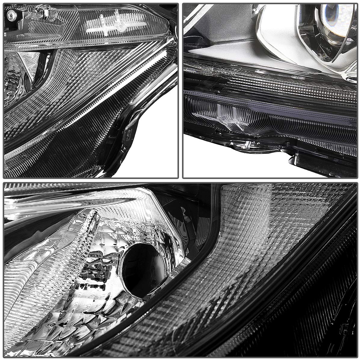 DNA Motoring Faro Delantero Izquierdo Tipo Proyector OEM-HL-0065-L con LED para Honda Civic 2016-2020