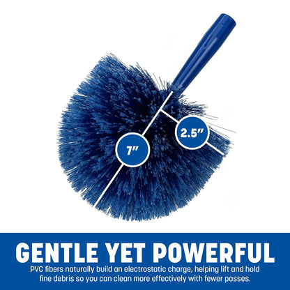 Carlisle 36340414 flo-pac Ronda Duster, cerdas suaves flagged PVC, 17,8 cm en general de diámetro x 22,9 cm longitud total, de 2 – 1/5,1 cm Bristle recortar, Azul