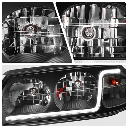 DNA Motoring Faros Delanteros LED DRL Negro Ámbar HL-LB-CI00-BK-AM para Impala 00-05