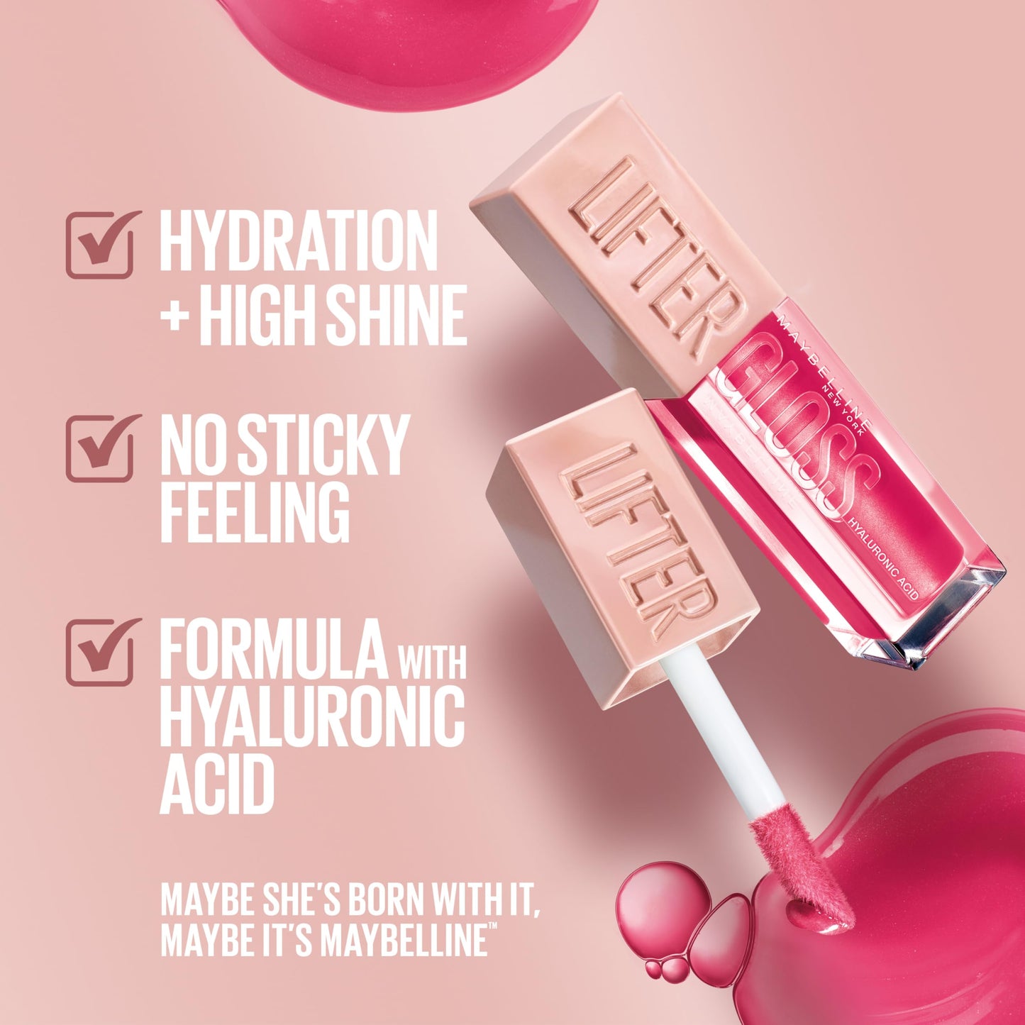 Maybelline New York Lifter Gloss Lip Gloss Makeup With Hyaluronic Acid, Hydrating, High Shine, Hydrated Lips, Fuller-looking Lips, Brass, 0.18 Fl Oz