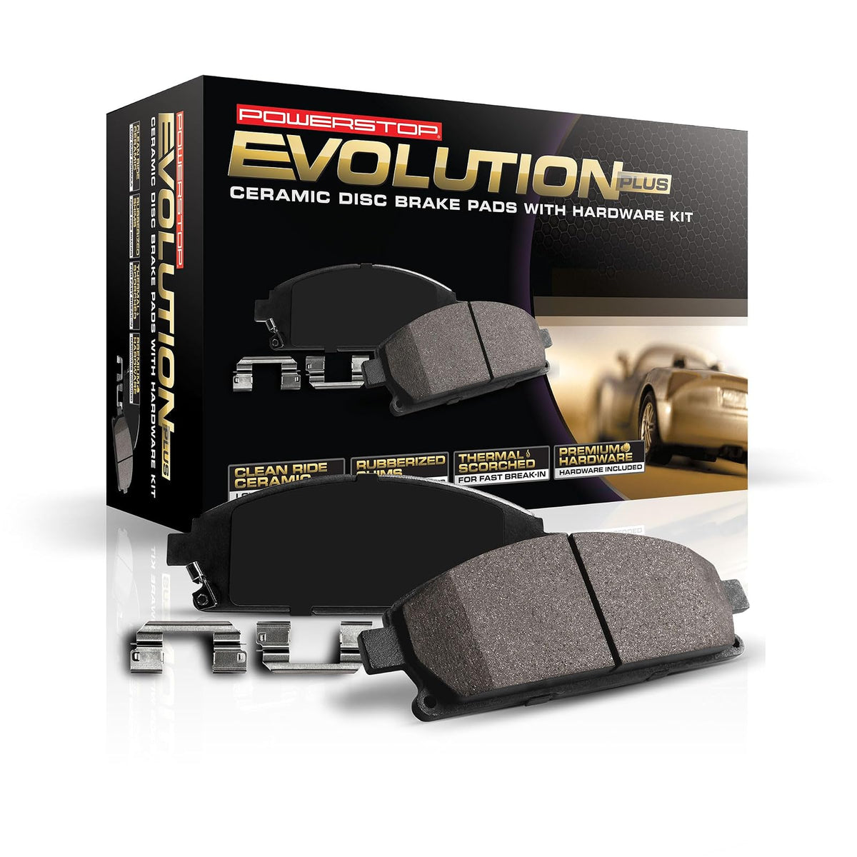 Power Stop Z16 Evolution Pastillas de Freno de Cerámica Traseras para Infiniti y Nissan - Pastillas de freno de cerámica + hardware