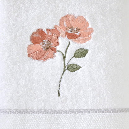 SKL Home Misty - Cortina de Ducha, diseño Floral, Toalla de baño, Blanco, Toalla de baño, 1