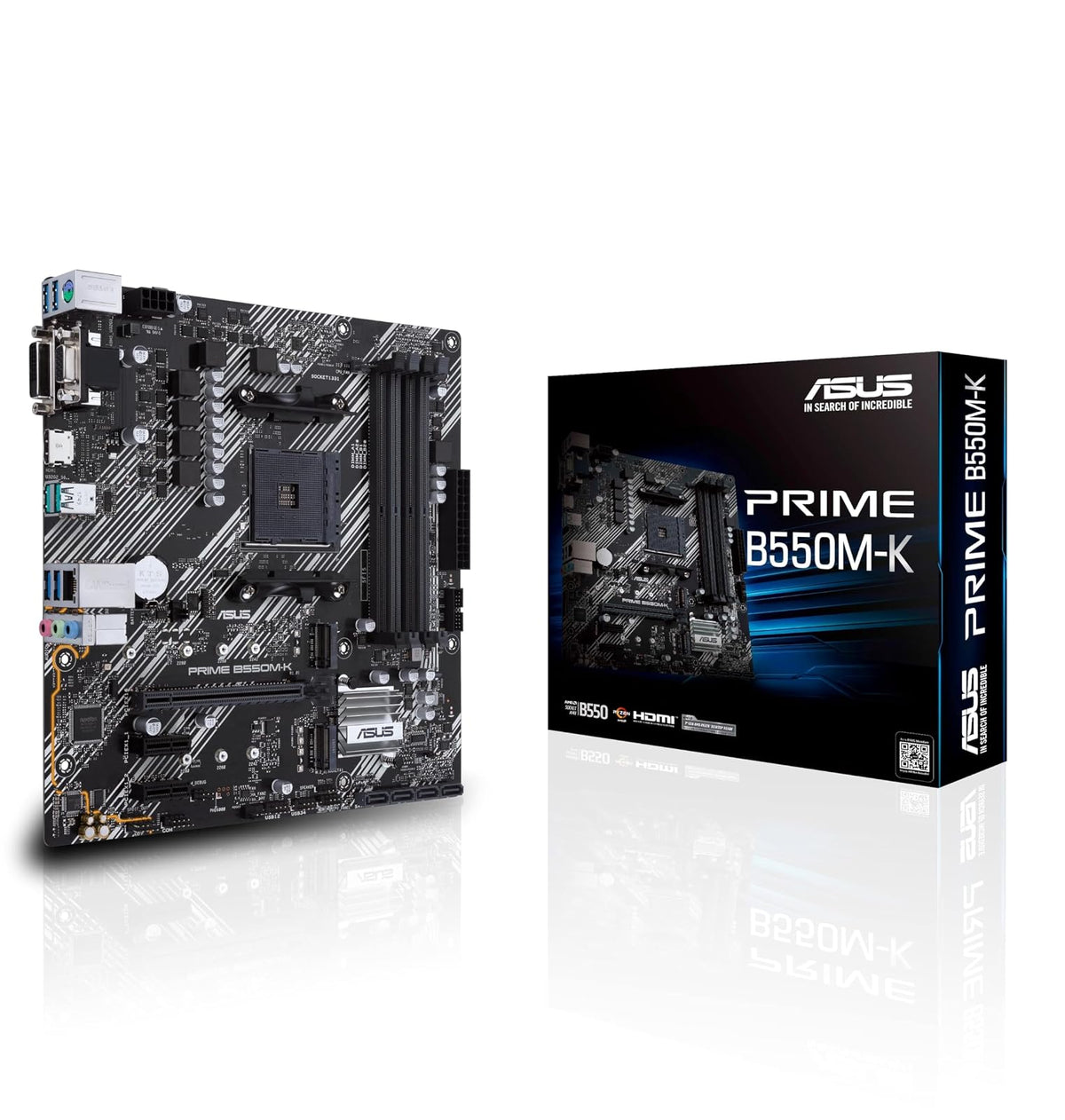 ASUS Tarjeta Madre Prime B550M-K PCIe 4.0 M.2 HDMI VGA DVI USB 3.1