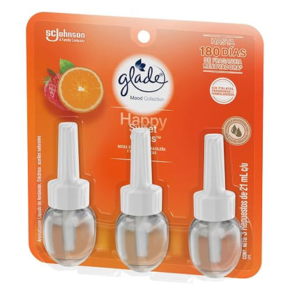 Glade Aromatizante para Hogar Eléctrico Sweet Citrus, 3 Repuestos 21 ml