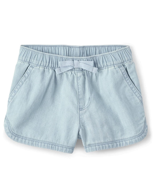 The Children's Place Baby Girls' and Toddler Pull On Chambray Shorts