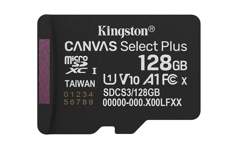 Kingston Canvas Select Plus SDCS3/128GBSP - Tarjeta de Memoria microSD (128 GB, 150R A1, sin Adaptador SD)