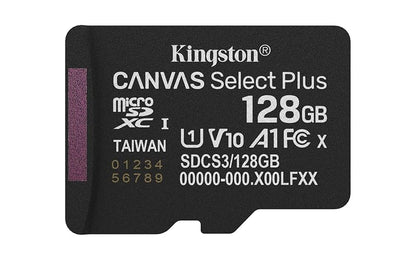 Kingston Canvas Select Plus SDCS3/128GBSP - Tarjeta de Memoria microSD (128 GB, 150R A1, sin Adaptador SD)