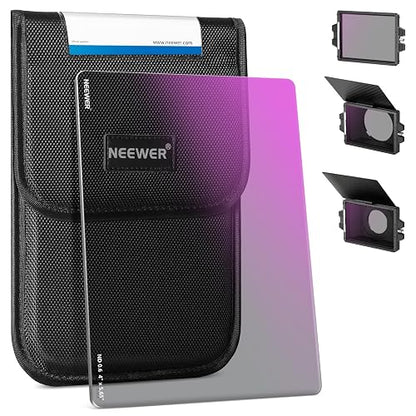 NEEWER Filtro ND Cuadrado ND0.6(2 Stops),4"x5.65" Filtro de Densidad Neutra de Cine Compatible con Tilta Compatible con SmallRig Matte Box,Vidrio Óptico HD Multicapa Delgado/25% Transmitancia de Luz