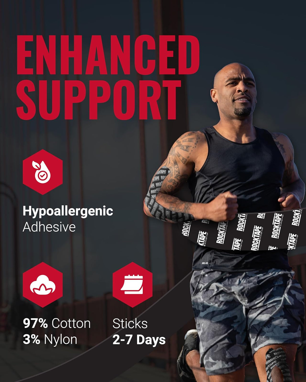 RockTape Kinesiology Tape para Deportistas, Resistente al Agua, Reducir el Dolor y Lesiones Recuperación, 5,1 cm X 16,4 pies, Uncut o precortado Tiras