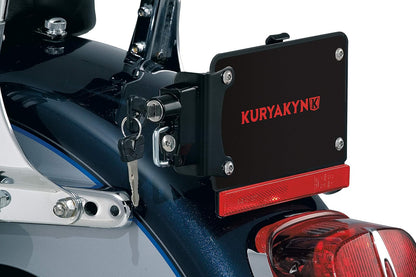 Kuryakyn 4248 - Accesorio de Motocicleta: Cerradura de Seguridad para Casco con Soporte, Ajuste Universal para Motocicletas con Soportes Planos, Color Negro