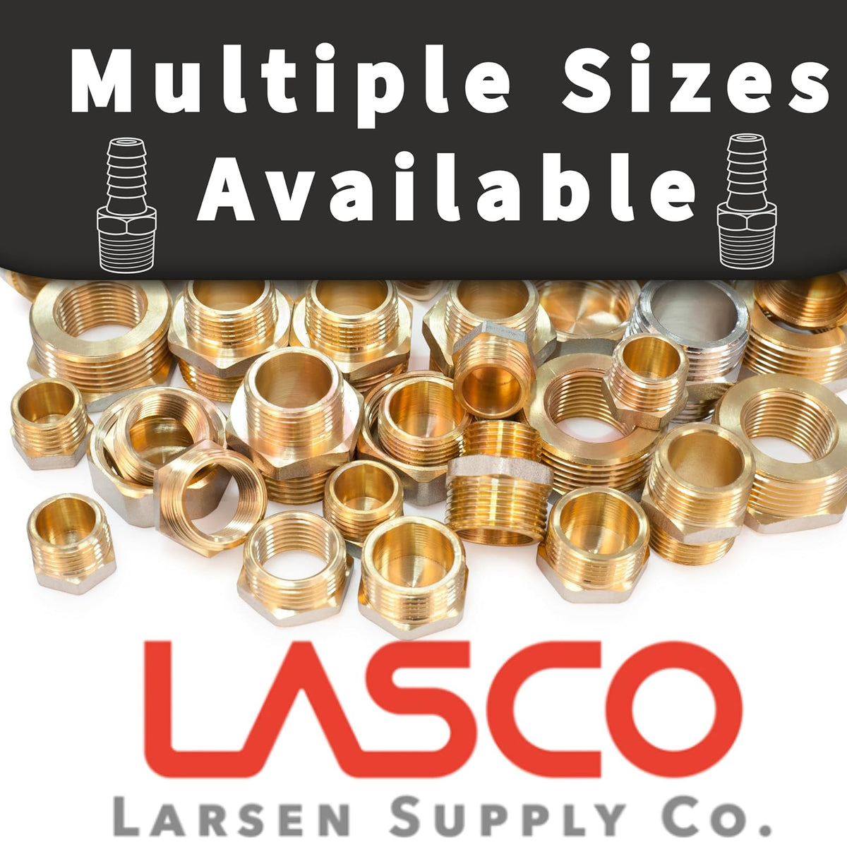 LASCO 17-5833 Adaptador de latón abocinado hembra de 3/8 pulgadas por abocinado macho de 1/2 pulgada