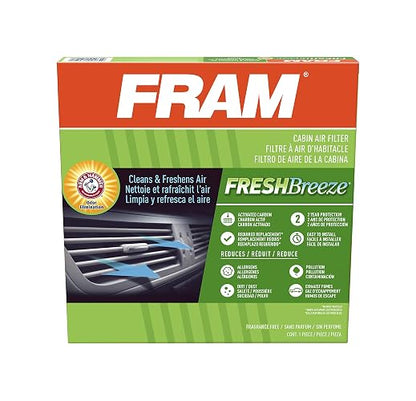 FRAM Fresh Breeze CF11819 - Filtro de aire para cabina con brazo y martillo para bicarbonato de sodio para vehículos GM, Hyundai, Kia
