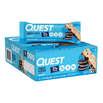 Quest Nutrition - QuestBar, barra de proteínas para galletas y crema, 1 g