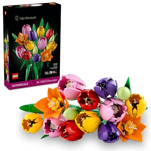 LEGO Ramo de Tulipanes – Model Kit de Construcción para Adultos, Años 18+ – Flores Artificiales Decoración para Hogar - Regalo para Mujeres y Hombres – 11501