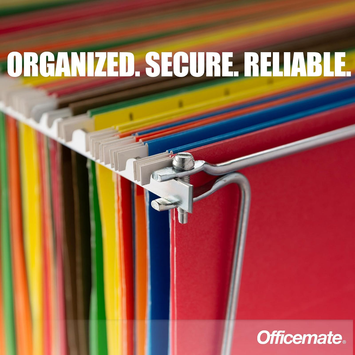 Officemate - Marco de archivo colgante, tamaño carta, rieles para 24 a 27, archivadores, acero, 2 juegos (91999), color plateado