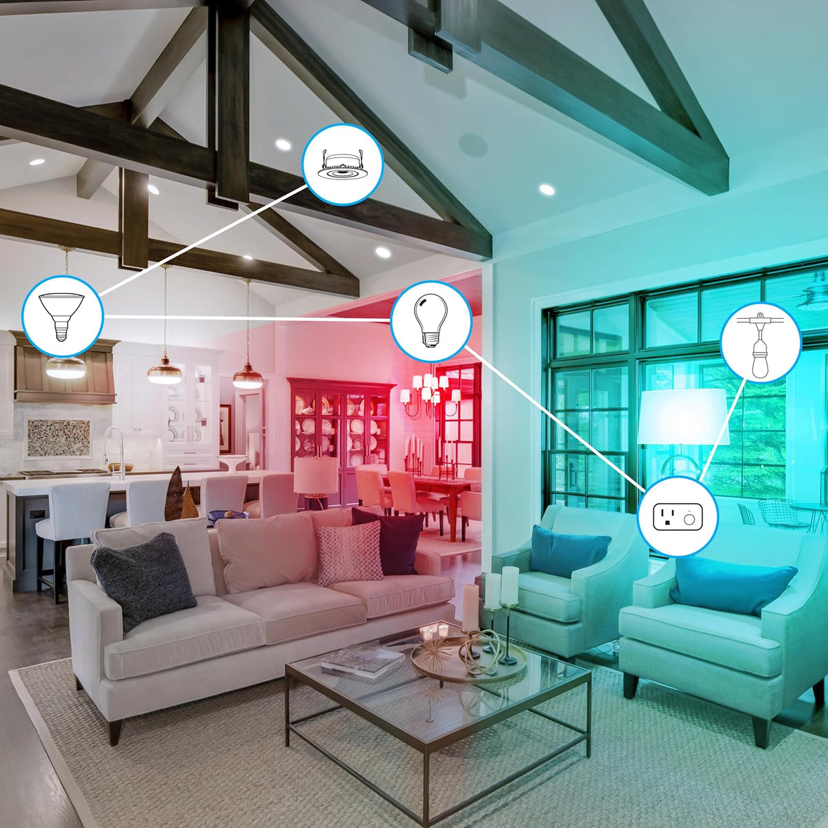 Feit Electric Smart ST21 - foco de luz eléctrica, equivalente a 60 W, regulable, filamento espiral, estilo Edison WiFi habilitado, funciona con Alexa/Google Home, millones de colores, vida útil de