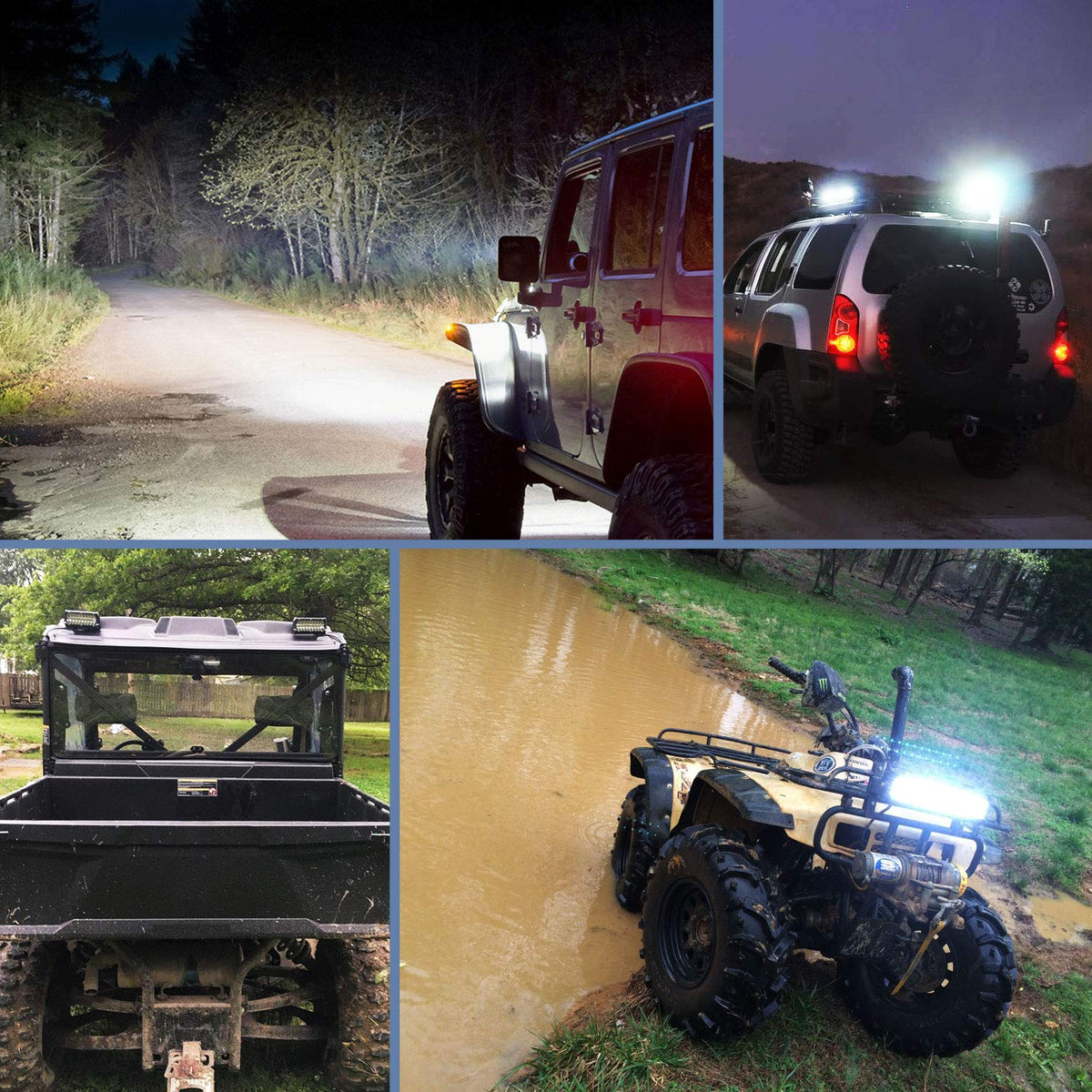 Nilight LED Pods 4 Piezas 6.5 in 120W Barra de Luz Triple Fila para Camiones/ATV/SUV/Barco, 18051C-D