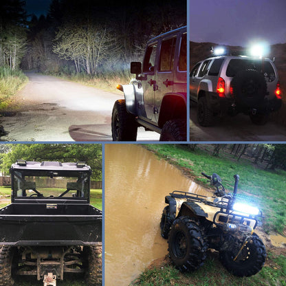Nilight LED Pods 4 Piezas 6.5 in 120W Barra de Luz Triple Fila para Camiones/ATV/SUV/Barco, 18051C-D