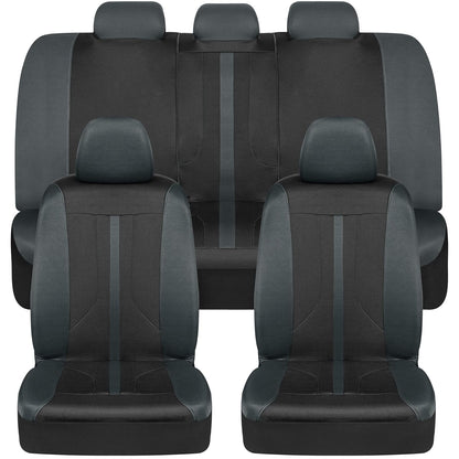 Motor Trend OmniFit MTSC-359 Fundas de Asiento Juego Completo para Camioneta/Van/SUV, Gris/Negro