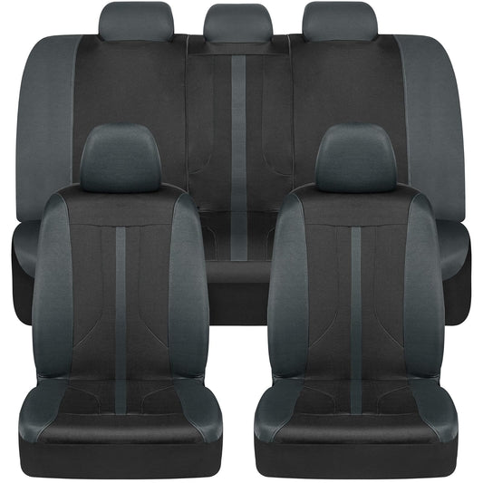 Motor Trend OmniFit MTSC-359 Fundas de Asiento Juego Completo para Camioneta/Van/SUV, Gris/Negro
