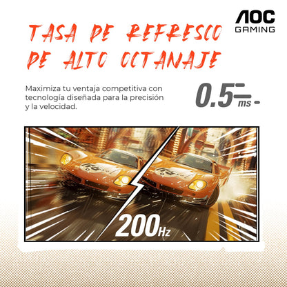 AOC Monitor Curvo Gamer de 27 Pulgadas 1500R, C27G4H2, FHD, 200Hz, 0.3ms, HDMI 2.0, Display Port, Altura Ajustable Compatible con Xbox, PS5, SW1 y SW2.