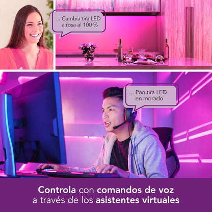 Lloyd's Tira LED WiFi 5m RGB Multicolor Compatible con Asistentes Virtuales
